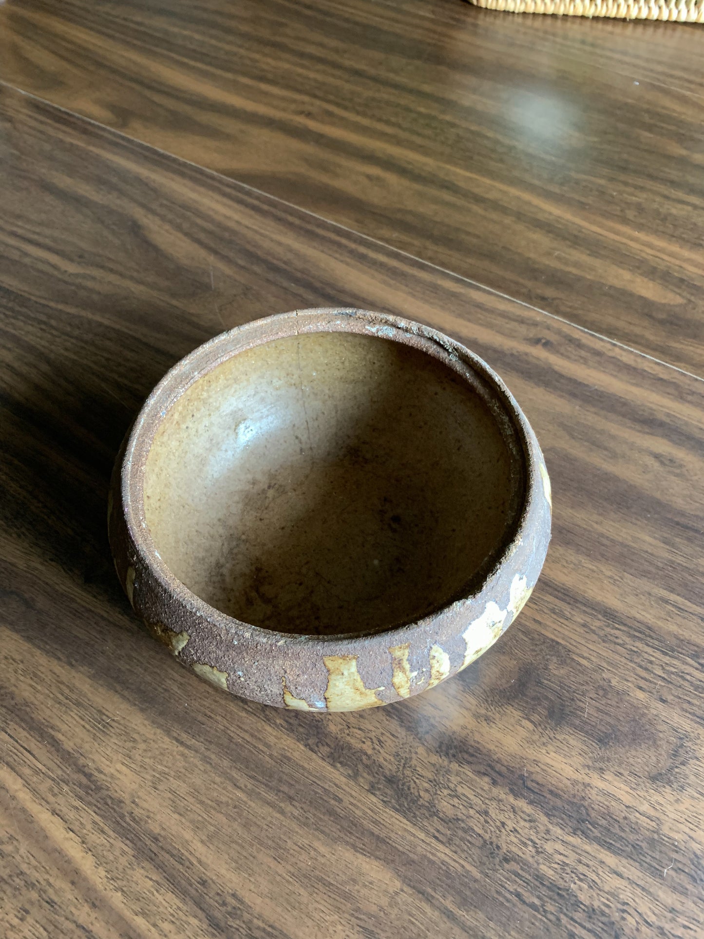 Vintage Ceramic Drip Glazed Pottery Bowl