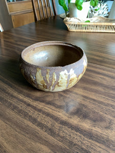 Vintage Ceramic Drip Glazed Pottery Bowl
