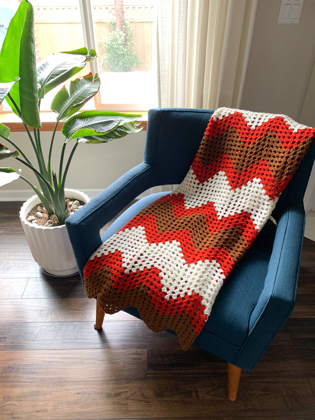 Vintage Handmade Crocheted Blanket
