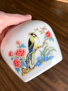 Vintage Painted Bird Trinket Box