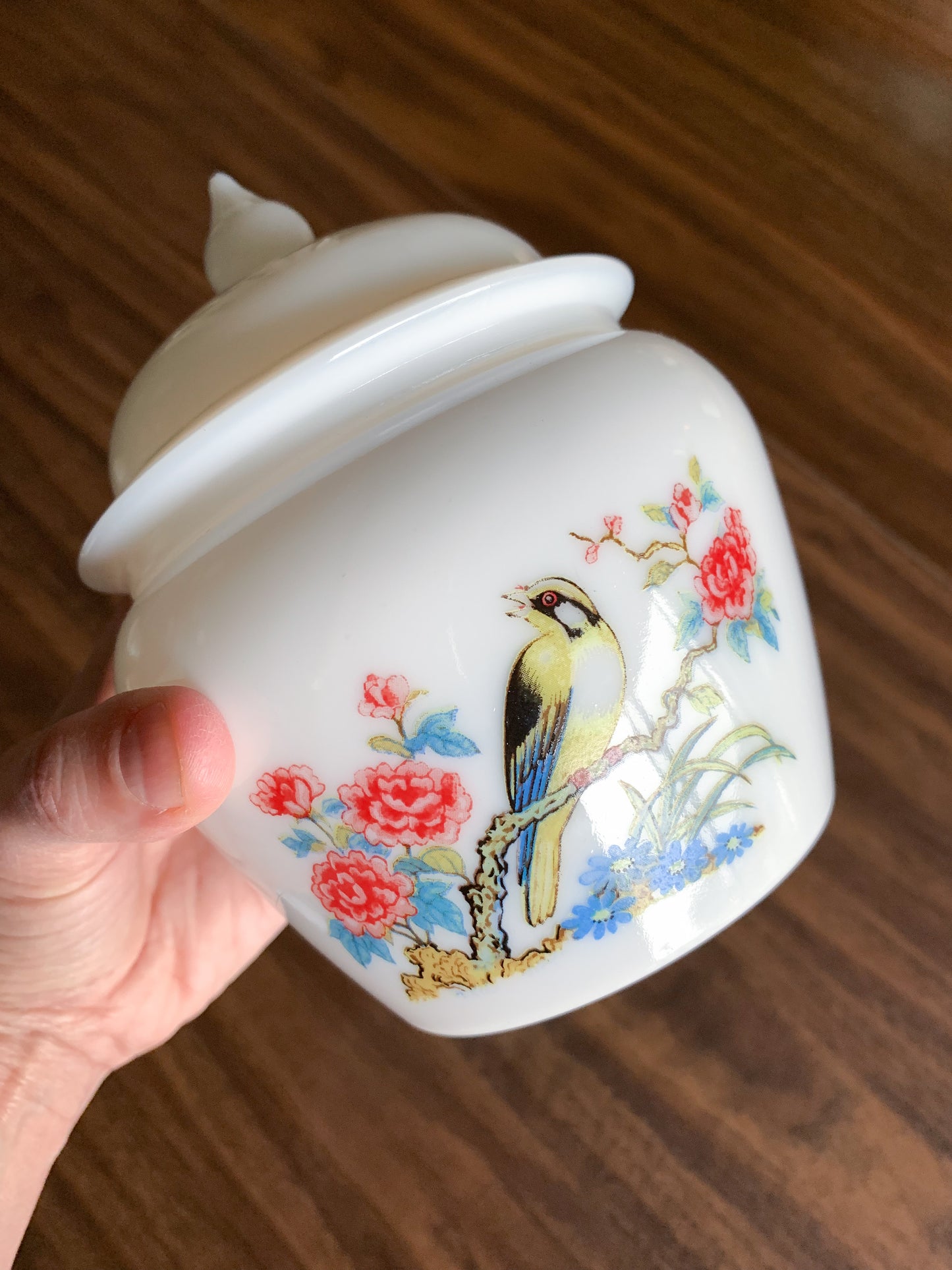 Vintage Painted Bird Trinket Box - Local Olympia Pickup Only