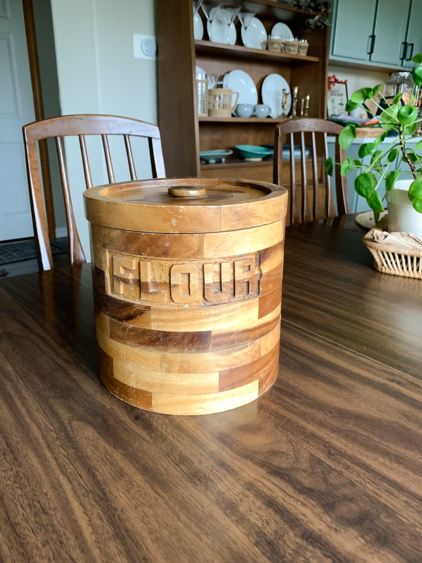 Vintage Wood Flour Canister - Local Olympia Pickup Only