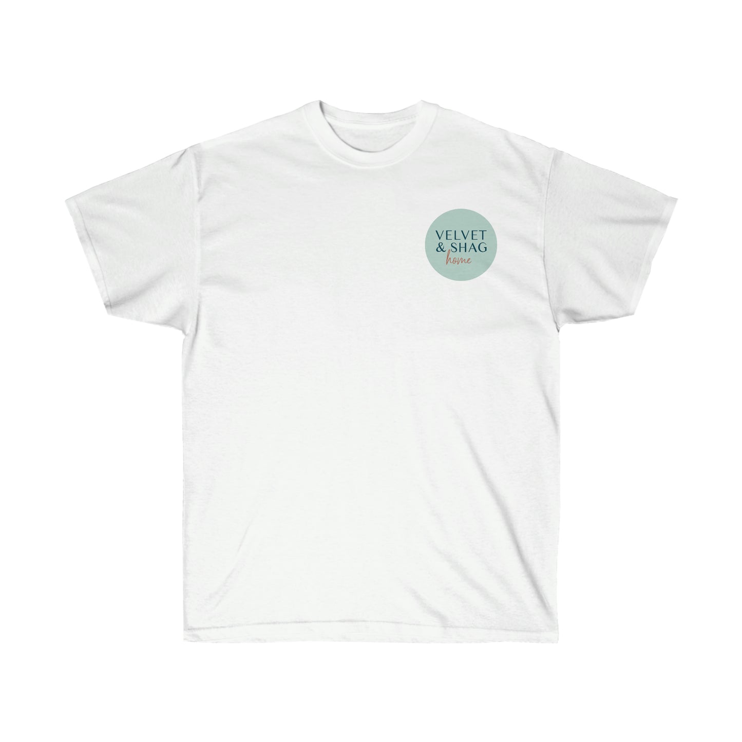 Velvet & Shag Logo Unisex Ultra Cotton Tee in White