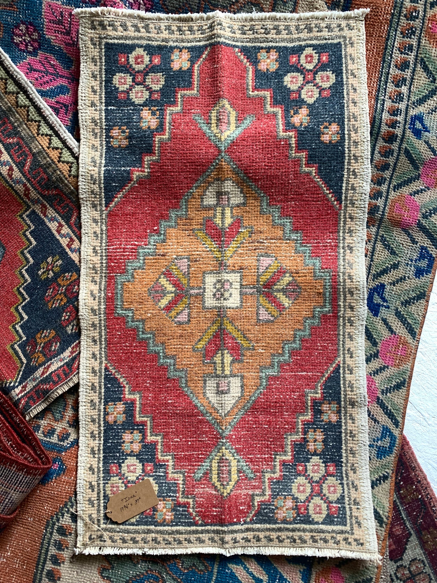 Reserved - Iona - 1.6' x 3.1' Vintage Turkish Oushak Mini Rug