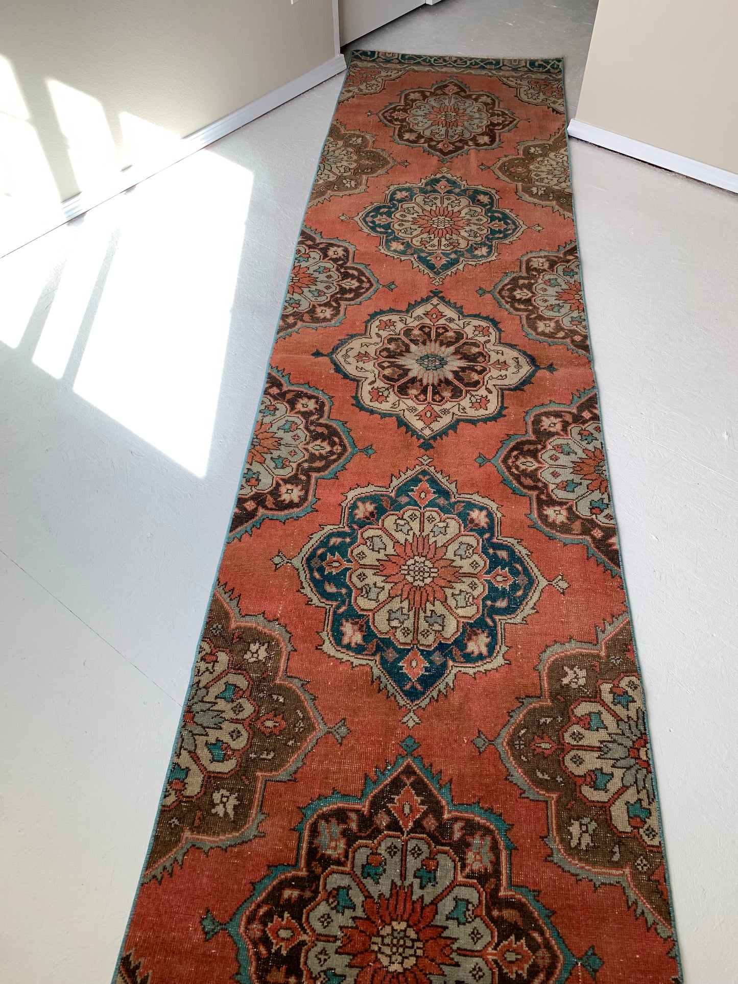 Spruce - 2.9' x 12.5' Vintage Turkish Runner Rug