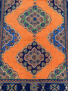 Reserved - Cecilia - 4.3' x 10.7' Vintage Turkish Oushak Area Rug