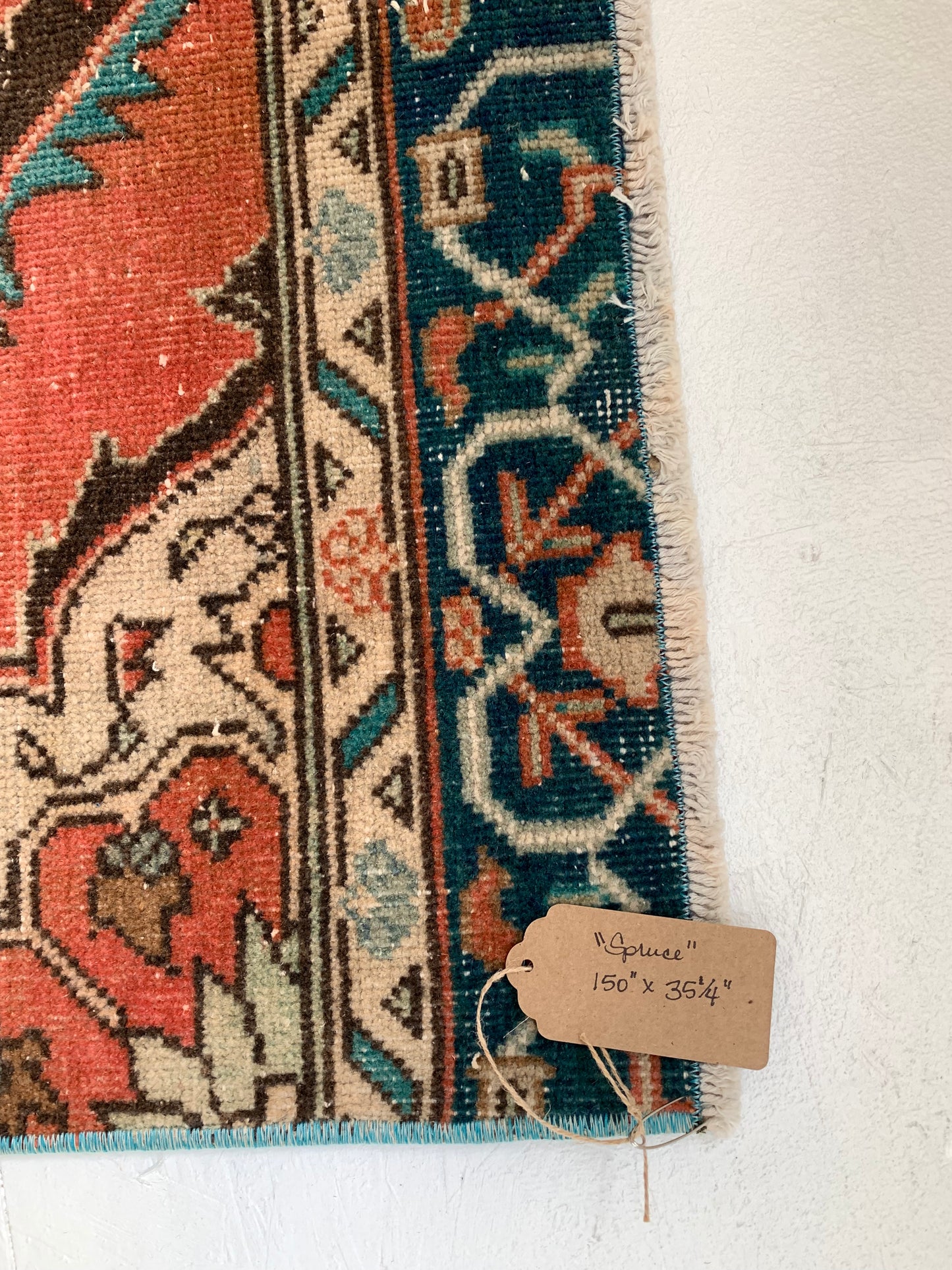 Spruce - 2.9' x 12.5' Vintage Turkish Runner Rug