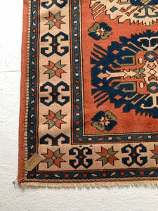 Cynthia - 4' x 6.1' Vintage Turkish Oushak Area Rug